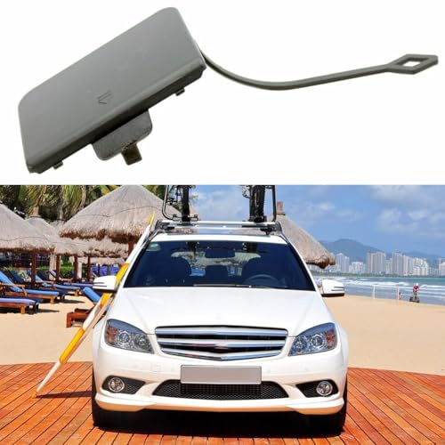 Tapa de repuesto para gancho de remolque de parachoques delantero para Mercedes Clase C W204 C200 C230 C250 C280 C300 C350 y C63 2007-2011 compatible con número de pieza OEM 204 885 01 24