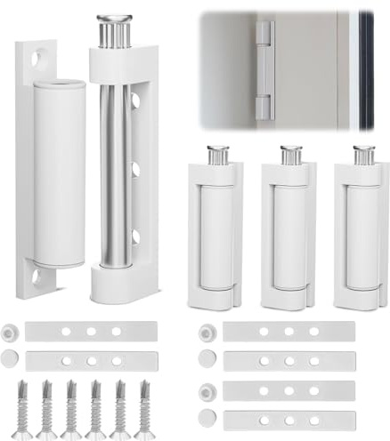 Foonary Set di Cerniere per Porte, 3 Pezzi Cerniere per Porte e Finestre in Alluminio da 95mm con 6 Guarnizioni e 30 Viti M4*25, Universali per Porte in Legno, Moderne e Minimaliste, Robuste e