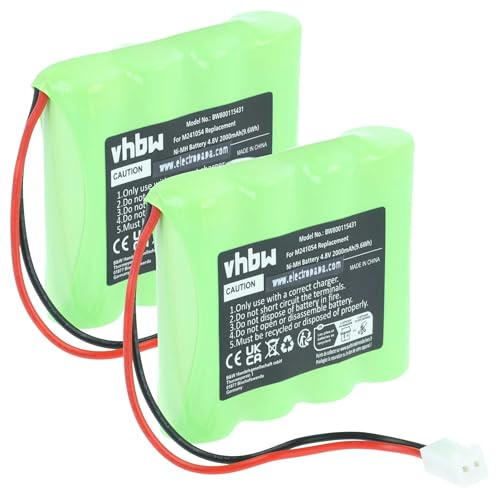 vhbw 2X Akku Ersatz für Teleradio M241054 | für Industrie-Funkfernsteuerung Fernbedienung (2000 mAh, 4,8 V, NiMH)
