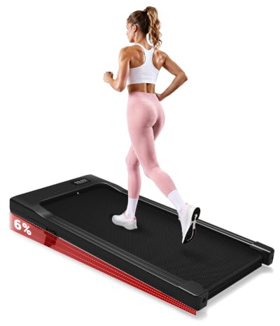 Superun Tapis de Course Pliable avec Inclinaison Réglable 6%, Moteur 2,5 CV, Tapis de Marche Contrôlé par APP,Charge Maximale 136 kg, Vitesse Max 6 km/h, Programmes HIIT & MIIT,pour la Maison