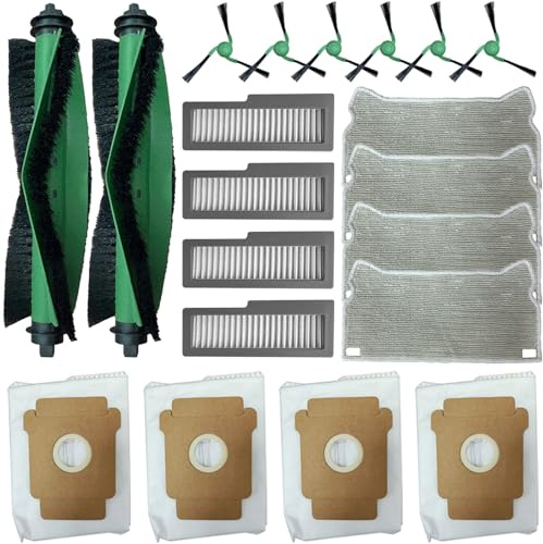 Chuancheng Kit de 20 piezas de repuesto para aspiradora iRobot Roomba Mini/Mini barredora delgada, 2 cepillos de rodillo, 6 cepillos laterales, 4 filtros, 4 trapos, 4 bolsas de polvo