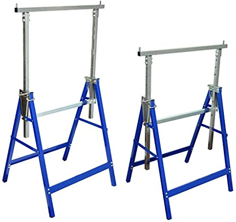 Ordellia Gerüstböcke 2 Stk. verstellbar, Stahl-Gerüstbock für gerüst, baugerüst, arbeitsgerüst, klappgerüst, renovierung und malerarbeiten, 81 bis 130 cm, bis 150 kg je Bock