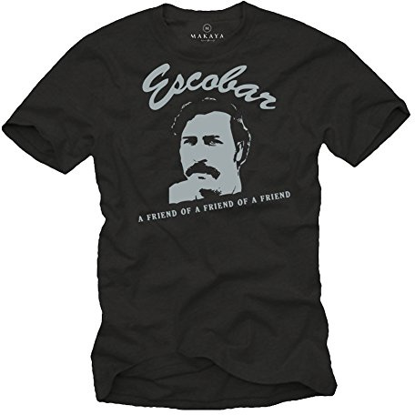 Mafia T-Shirt für Herren Pablo Escobar schwarz Größe M