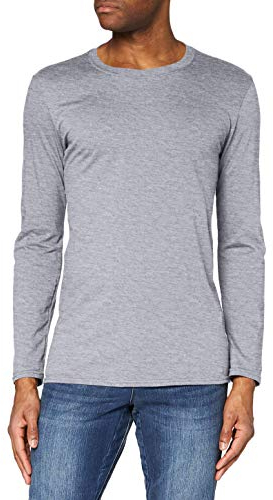 GILDAN Men's Soft Style L/Sleeve T Shirt, Grey (Rs Sport Grey), M UK