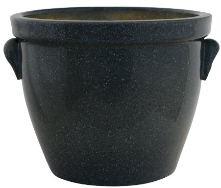 Pflanzgefäß/Blumentopf/Pflanzkübel Venus II mit Henkel, 19 x 15 cm, Granit aus Steinzeug-Keramik (hochwertiger als Steingut)