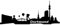 Samunshi® Wandsticker Dortmund Skyline schwarz 30x12cm