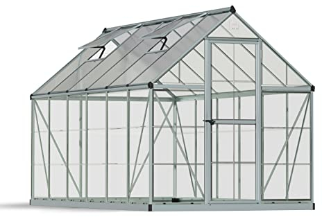 Palram Aluminium Gewächshaus Gartenhaus Hybrid 6x12 // 370x185x209 cm (LxBxH); Treibhaus & Tomatenhaus zur Aufzucht