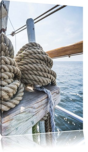 Pixxprint Tau Seil auf Schiff, Größe: 60x40cm, Leinwandbild, fertig gespannt, Wandbild, Dekoration, Kunstdruck, kein Poster