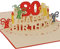 Favour Pop Up Glückwunschkarte zum runden 80. Geburtstag. Ein filigranes Kunstwerk, das sich beim Öffnen als Geburtstagstorte entfaltet. ATA80R
