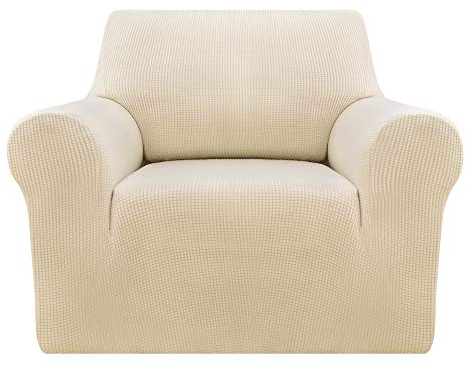 Deconovo Jacquard-Sesselbezug, 1-Sitzer, dehnbar, für Kinder, Beige, Sofaschonbezug