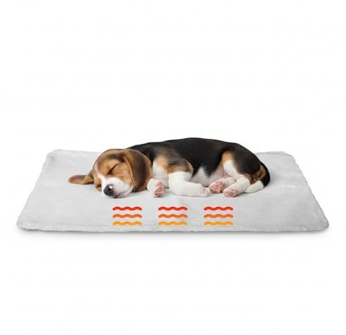 AQPET Coperta Autoriscaldante per Cani e Gatti – Tappetino Termico, Morbido e Anti-Scivolo, Calore Naturale Senza Elettricità, Lavabile – Ideale per Cuccioli e Animali Anziani, 90x60 cm Bianco
