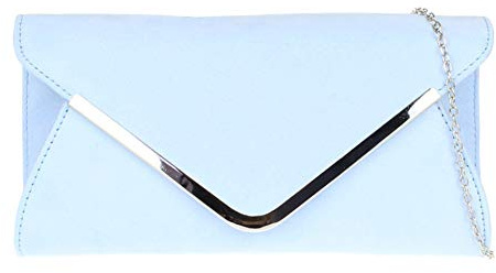 Girly Handbags Womens Envelope Faux Suede Clutch Bag (Serenity)