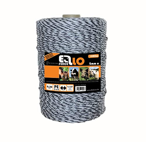 Ellofence Weidezaunlitze (1000m) - Robuste Litze für Weidezaun & Elektrozaun - Leitfähige Stromlitze für Tierzaun - Premium Elektrozaunlitze - UV-beständig & wetterfeste Zaunlitze