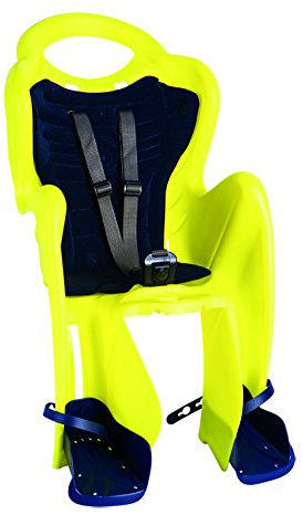 Child Rear Bicycle Seat - MR FOX (up to 22 kg) Clamp Version For Pannier Racks and Parcel Carriers, NOT For Cycle Frames (Yellow Hi Viz)