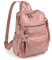 UTO Damen Rucksack Glattleder PU Washed Leder Modischer Multifunktionsrucksack mit Quastendesign Lässige Schultertaschen vielen Kompartiment Reißverschluss Umhängetasche Schule Schulrucksack Rosa
