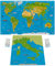 WIDETA Mappa del mondo illustrata in italiano/Poster XXL (82 x 44 cm), Carta solida plastificata (grammatura 300g/m²) / Bonus grande mappa dell'Italia y adesivi