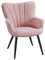 Yaheetech Modern Tub Chair, Linen Fabric Living Room Armchair, Side Vanity Chair with Curved High Back and Thick Soft Padded Seat for Bedroom Makeup Reading Nook, Pink