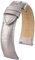 HIRSCH Uhren-Armband Duke M - Uhr-Band aus italienischem Kalbs-Leder mit Alligator-Prägung - Silber Metallic - 20 mm