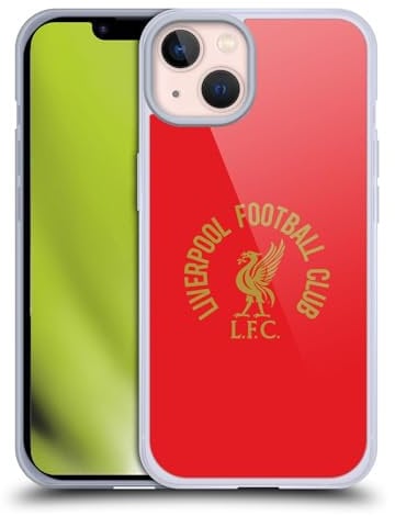 Head Case Designs Officially Licensed Liverpool Football Club Gold LFC On Red Liver Bird Soft Gel Case Compatible With Apple iPhone 13