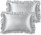 PiccoCasa Kissenbezug Satin Pillowcase 2er Set Kopfkissenbezüge mit rüschen kuschelig Hotelverschluss als Dekokissenbezug für Wohnzimmer Schlafzimmer Sofa Deko Grau 40x60cm