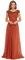 Ever-Pretty Dentelle Robe de Soirée Longue Femme Taille Empire en Mousseline Demoiselle d'honneur Élégante Orange Brûlée 42