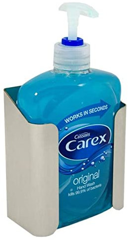 Carex bottle holder for 1 x 500 ml Carex soap bottle (Not included). Rust proof stainless steel and wall mounted to save counter space. Ideal for commercial use