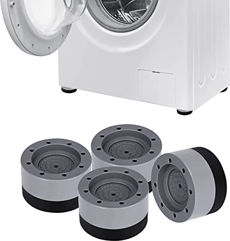 JEEWHEET 4 Piezas 3,5cm Antivibracion de Goma para Lavadora Secadora Nevera, Universal Soporte de Goma Antideslizante Patas Amortiguador de Vibraciones, Almohadillas de Goma para Lavadoras