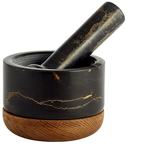 WMDSYGD Gewürzmühlen Handgemachte Luxus Marmor Mörser Pestle Set Rustikal Kraut Cru-Sher Shere und Steinmühle, am besten for Küche Nutzbare Dekor Salzmühlen