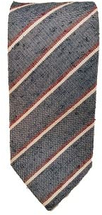 Generico Krawatte aus 100 % Seide, hergestellt in Italien, 8 cm, helle Farbe mit Streifen in Beige/Rot, italienischer Stoff – Schneiderei, gelb, Uomo, Taglia unica