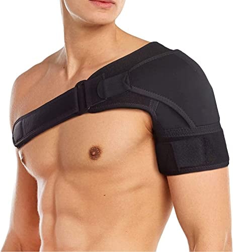 Flow fire Adjustable Shoulder Support Brace for Men and Women, Shoulder Strap Support for Shoulder Relief Pain, Rotator Cuff Support Fits Left and Right(L-XL)