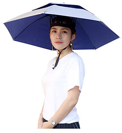 Legou Sombrilla de doble capa anti ultravioleta para pesca, doble capa, transpirable, para lluvia, Plateado, Talla única