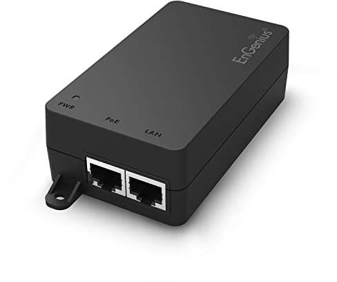 EnGenius PoE++ Injector 60W 10Gbps Network Adapter | 802.3bt/at/af | Single-Port Power Over Ethernet Adapter| Built-in PSU| 100m Range | WiFi 6 APs, IP Cameras, VoIP Phones, POS, Nurse Call-EPA5060XBT