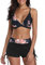 PONCEAU Bikini pour femme - Push Up - Réglable - Haut de bikini - Deux pièces - Col en V profond - Haut de bikini - Pantalon de plage, Motif fleurs - Rose, 38