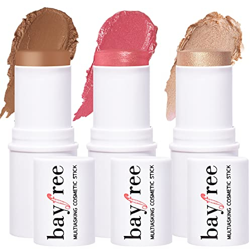 KIMUSE Cream Blush Stick, Highlighter & Contouring stick, Cremige Textur Mit Leuchtendem Finish,Vielseitig, einfach zu verwenden, Make-Up Für Jeden Hauttyp (Roses Honey Nudes)
