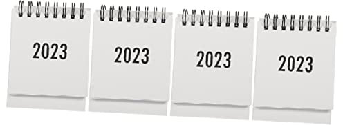 4 Stück 2023 Mini-tischkalender Rosa Schreibtisch Planungskalender 2023 Kalender Und Persönliche Organizer Monatskalender Kalender Umblättern Tischset Weiß Papier Büro Loses Blatt