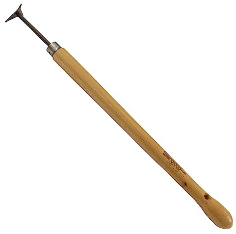 Sirocco Triangelfugenkratzer mit langem Buchenholzstiel - 48 cm- Fugenreiniger - Gartengerät - Fugenkratzer aus gehärtetem Stahl - langlebig - ergonomisch