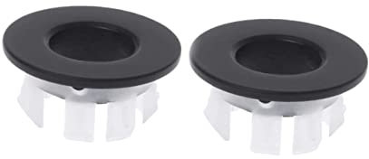 Angoily 2 Pièces Anneau De Trop-Plein Couverture Décorative Lavabo Évier Évier Noir Insert De Baignoire Canal an Raccords Laiton Noir Bassin en Céramique Anneaux De Débordement Bassin en