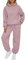 AUTOMET - Tuta da donna composta da 2 pezzi, con cappuccio, felpa oversize e pantaloni con tasche, vestibilità ampia, Rosa scuro., Small