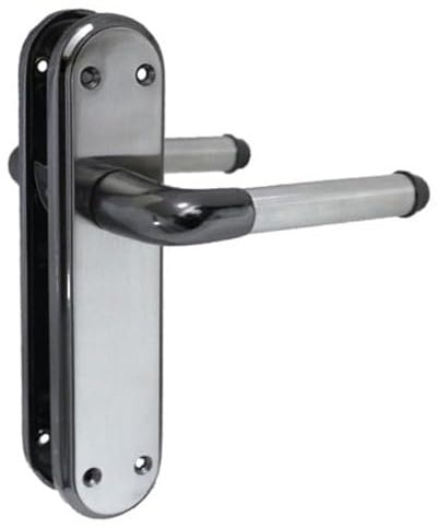 Haven Heritage Door Handles Internal Lever Latch Lock - Door Handles Internal Sets, Bathroom Door Handle Marina Deluxe Sleek Modern Duo Two Tone Marina Door Handle Latch Satin + Black Nickel