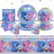 Luchild Partygeschirr Set- 51Pcs Blau Pappteller Kindergeburtstag Geburtstag Geschirr Set, Mädchen Junge Geburtstag Deko Party Supplies Set Becher Teller Tischdecke Servietten Tassen 10 Gäst