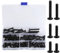 Lot de 72 vis M6 à tête fraisée M6 avec kit de vis à tête fraisée à six pans creux, vis métriques, noires à tête plate, filetage complet