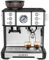 KB-ELEMENTS - Macchina per caffè espresso con macinino integrato, 20 bar, macinino professionale, serbatoio dell'acqua da 2,6 l, testa di estrazione da 58 mm, argento