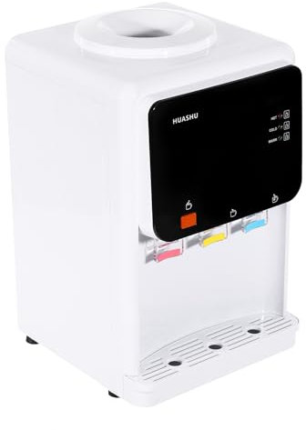 HuKaiL Dispensador de agua fría y caliente de 4,5 – 18,9 L, con refrigeración ≤ 15 °C, dispensador de agua, fuente con protección infantil y bandeja de goteo para casa, biblioteca, oficina, 31 x 30 x