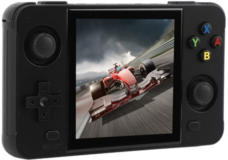 KIMISS Dua Stick Handheld Portable Gaming Console with 4 Inch IPS Screen, Dual Memory Cards, 4000mAh Battery, HD TV Output, 2.4Ghz Wireless Support, and Online Multiplayer (Black)