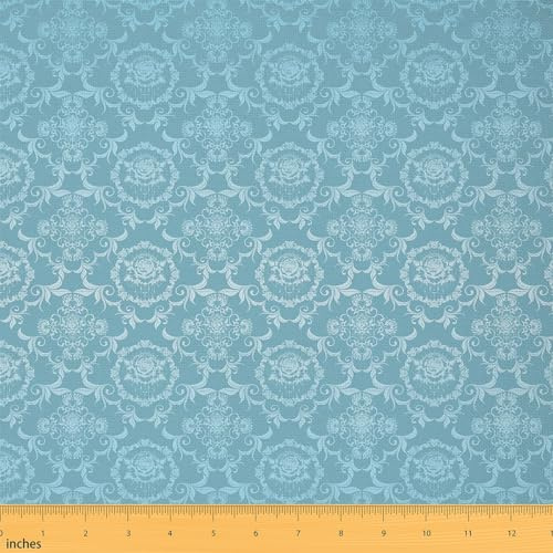 Homemissing Erwachsene Gotik Patchwork Stoffe Vintage Rose Boho Stoff 92x150cm Ombre Blau Damask Stoff Meterware für Stühle Luxus Bauernhaus Polsterstoff