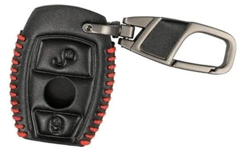 MUEOSI Porte-clés de Voiture à 2 Boutons, for Mercedes-Benz, Classe ABCES CLA CLS GL GLS GLA GLK SLK SLS AMG GLC, Porte-clés à Distance en Cuir PU Coque de clé de Voiture