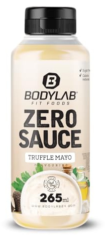 Bodylab24 ZERO Sauce, Trüffel Mayo Flavour, 265 ml | Kalorienarm, nur 3–9 kcal je 15-g-Portion, fett- und zuckerreduziert, ideal für süße und herzhafte Speisen