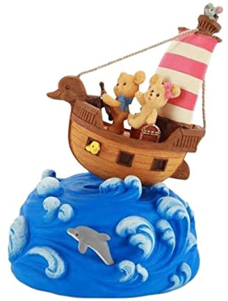 IWENZHKPA Spieluhr Handwerk Bear Nautical Music Box Kann Wie EIN Surf-Uhrwerk Zittern. Kalte Porzellan-Spieluhr Für Geburtstag Spieluhr Dekoration
