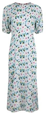 Weird Fish Everly LivaEco™ Printed Viscose Dress Washed Blue Size 16