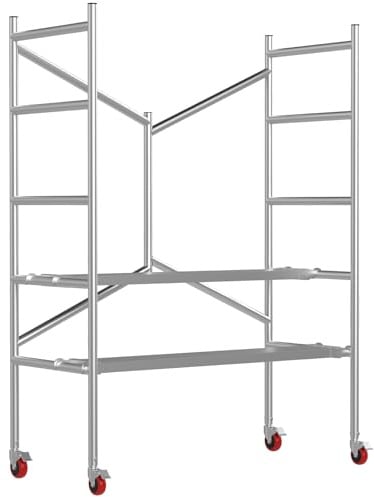 Scaffolding Work Platform, Rolling Scaffolding with Wheels, Scaffold for Building Construction, Interior Painting, Home Improvement(71.0 Height, 500LBS Capacity, Silver)